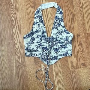 Tie front halter top